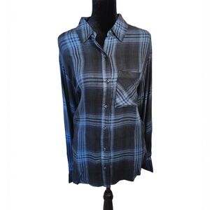 a.n.a Plaid Button-Down Shirt – Oversized Fit – Small – NWT